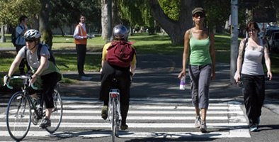 bicyclists and pedestrians