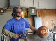 Bryon Sutherland Blowing Glass in Gridley