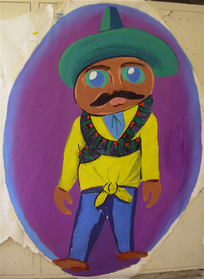 "Brownie", created by 14-yr-old Javier for MacLay Middle School Peace Mural