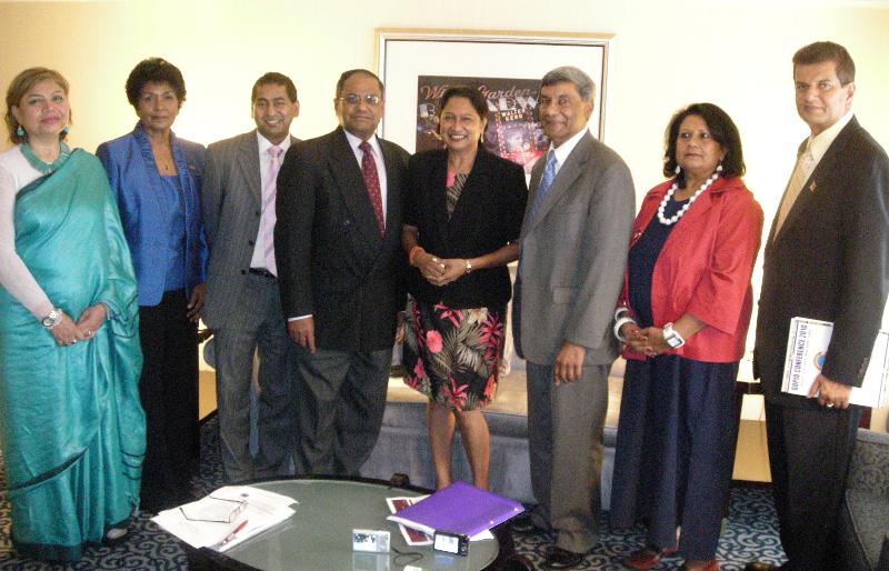 GOPIO Delegation with Trinidad Prime Minister Kamla Persad-Bissessar