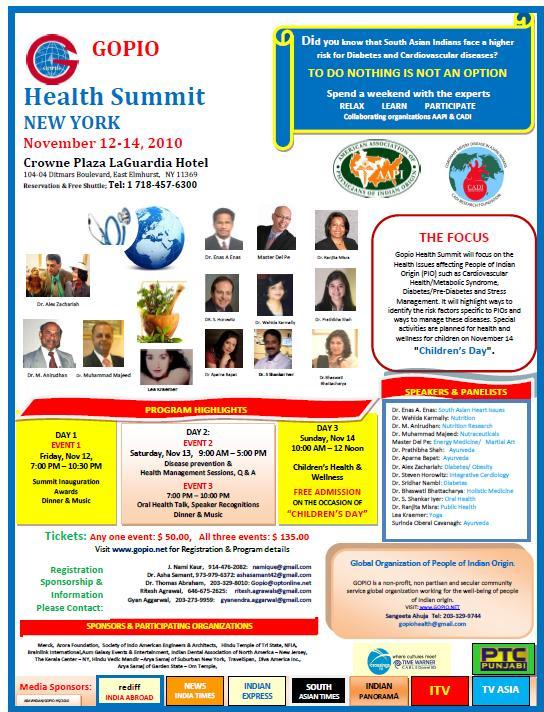 GOPIO Health Summit Ad.