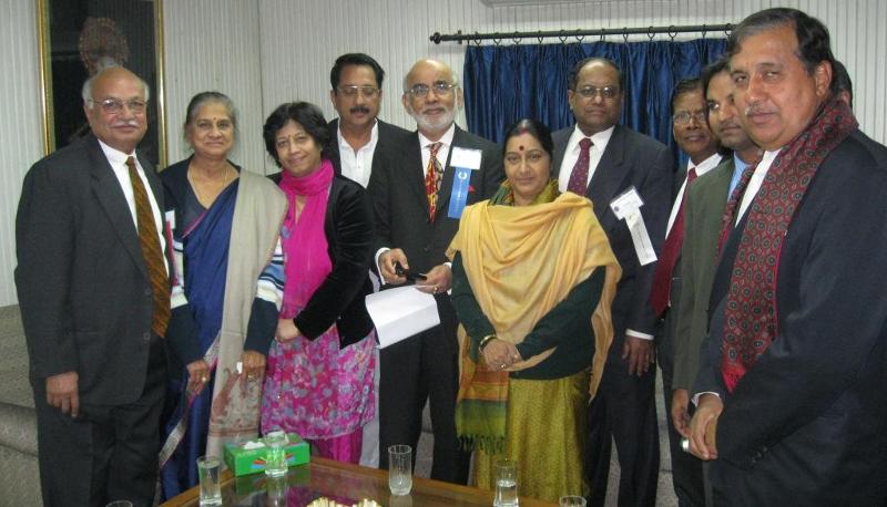 GOPIO delegation meeting Leader of the Opposition Sushma Swaraj in Delhi