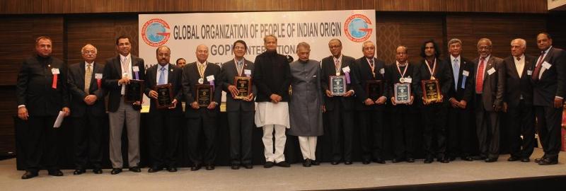 GOPIO Awards Banquet on Jan. 6, 2012. Award Recipients with Rajasthan Governor and Chief Minister