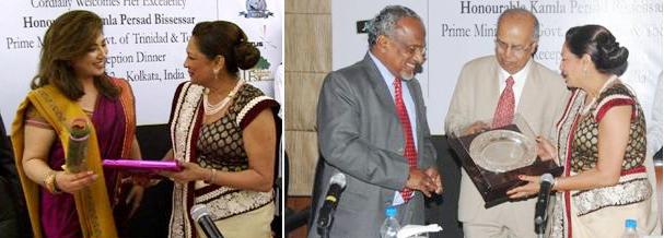 GOPIO welcomes T&T Prime Minister Kamla Persad-Bissessar at GOPIO's Kolkata Program