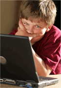 frustrated boy at computer