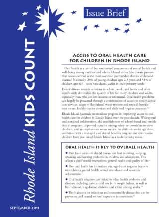 Access to Oral Health Care Issue Brief