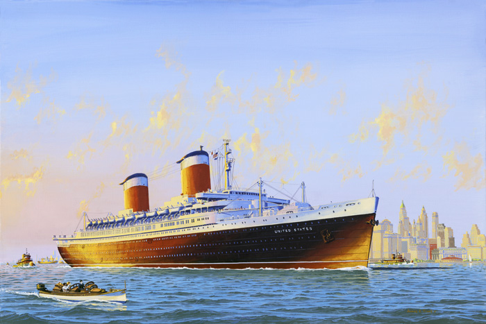 James Flood's painting of the SS United States