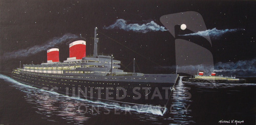 SS United States painting by Michael V. Ralph