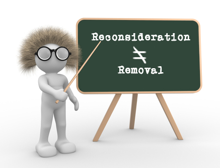 Reconsideration Removal