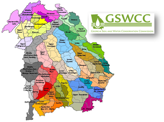 gaswcc logo and watershed map