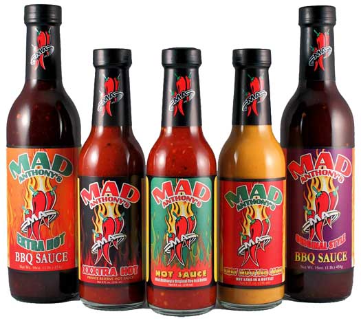 Mad Anthony award-winning Hot Sauces, Mustard, and BBQ Sauces