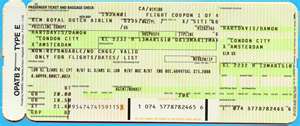 Yellow Airline Ticket