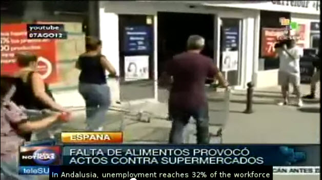 Spain looting for food