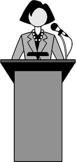 speaker at podium