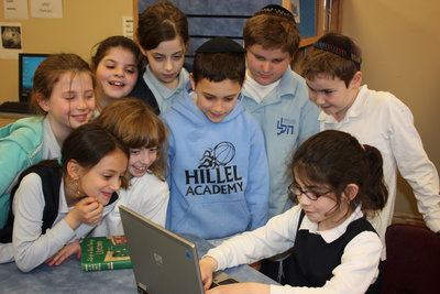 Hillel Students in the Library