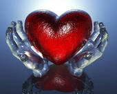 heart in glass hands