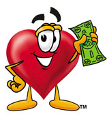 image heart with money sign for offering