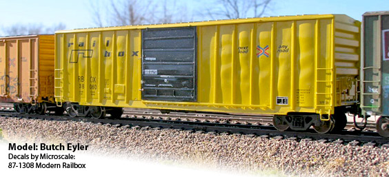 Butch Eyler's model of a repainted Railboc boxcar
