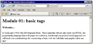How paragraph tags look when viewed in a Web browser