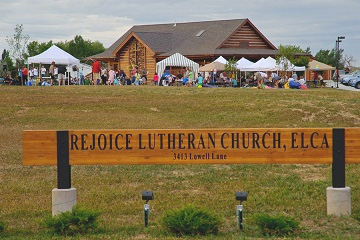 Rejoice Lutheran Church sign