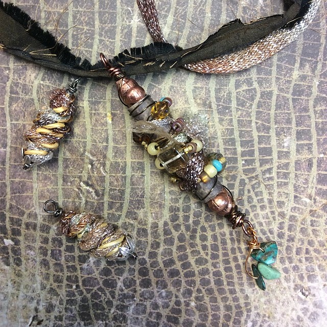 Lauren's beads she made today in Shannon's Wild Woman Bead Class today #be