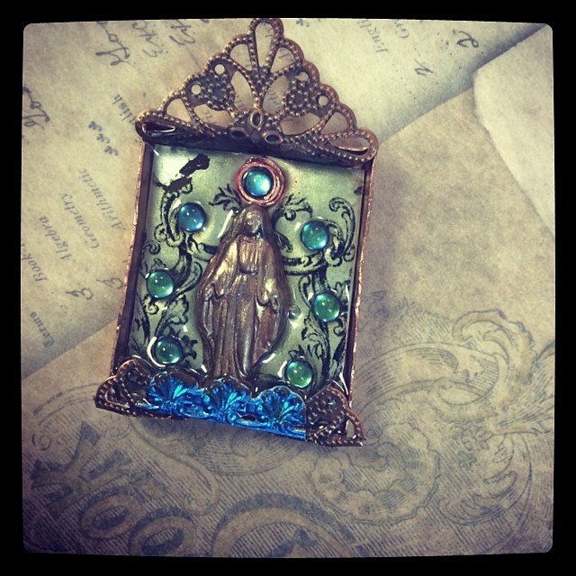 New Class this May at the Bead Biz.  The Memorial Shrine pendant class.  #