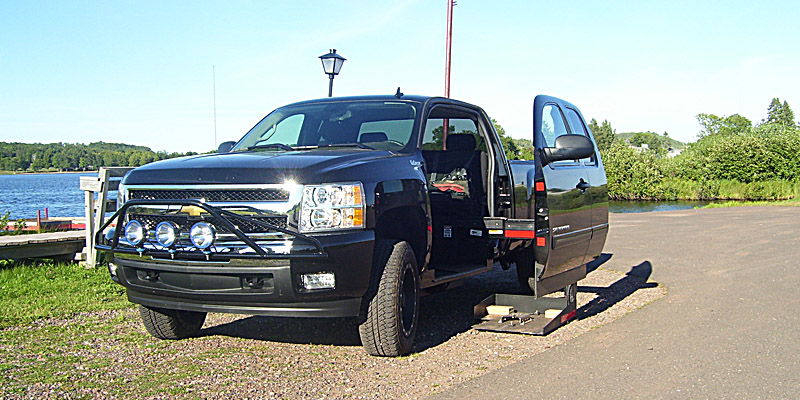 Chevy Silverado pickup truck with wheelchair accessible conversion