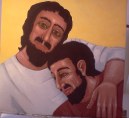 Jesus and Beloved Disciple by Laurie Gudim