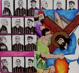 Jesus falls 1st time -  Nazis persecution