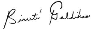 Birute Mary Galdikas Signature