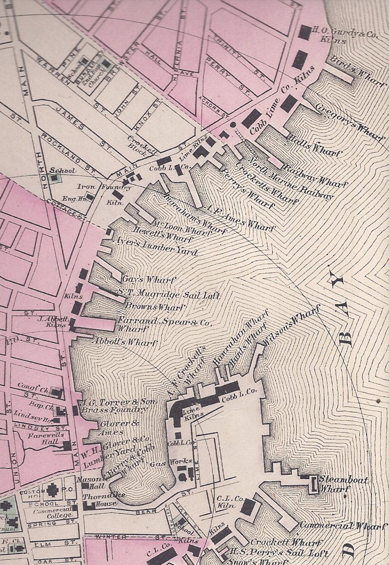 Map of Rockland Harbor before 1890