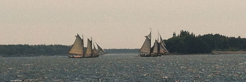 Schooner American Eagle chasing the Lewis R. French