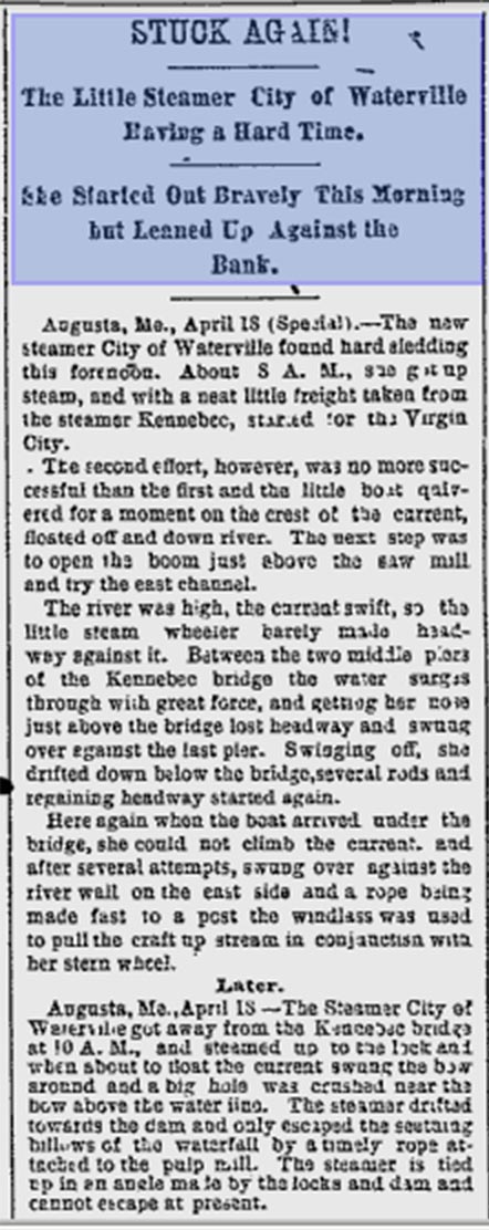 Lewiston Evening Journal Article from April 18, 1891