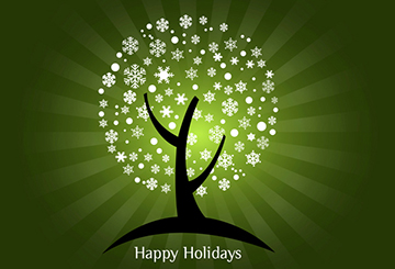 Happy holidays tree