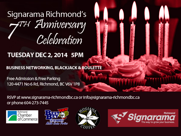 Celebrate with Signarama Richmond 7 Years!