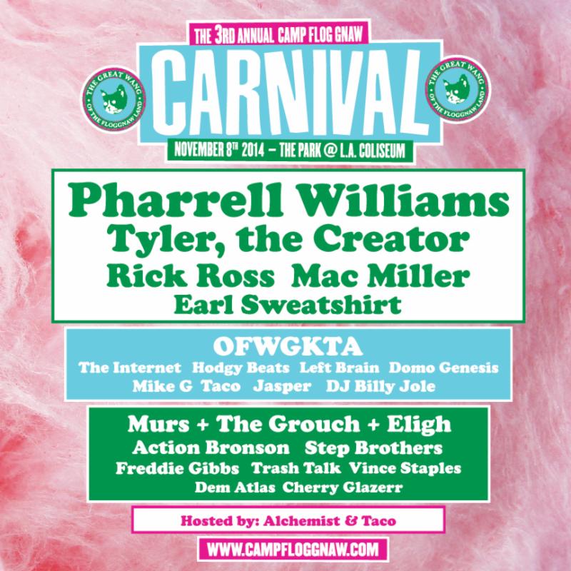 pharrell williams, carnival, rick ross, mac miller, earl sweatshirt