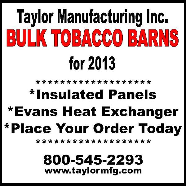 Taylor Mfg. Inc. Bulk Tobacco Barns