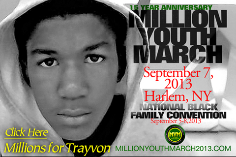 FLYER  Million YOUTH MARCH 2013 w. Trayvon M- Pic