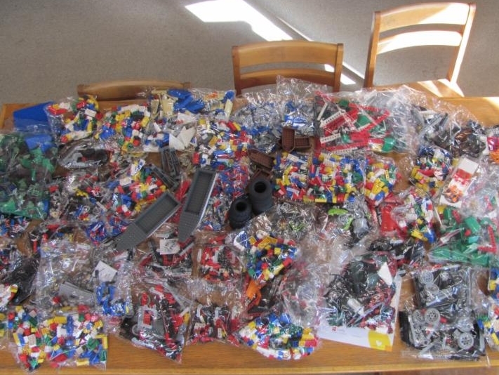table full of legos
