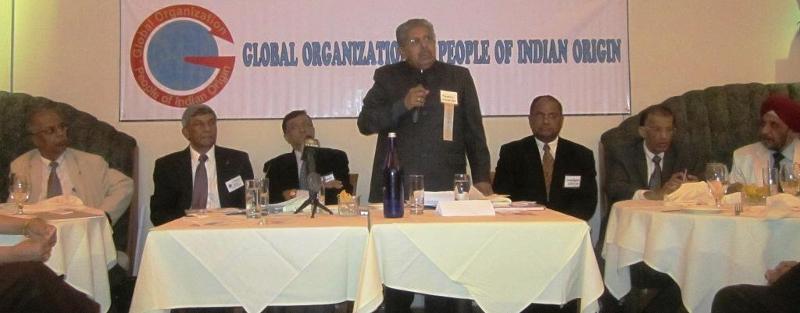 Minister Vayalar Ravi speaking at a community interactive session organized by GOPIO