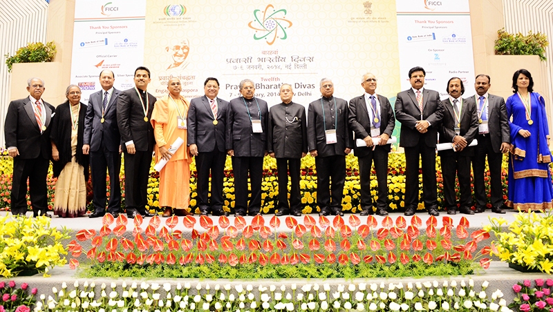 Pravasi Bharatiya Samman Awardees with President Pranab Mukherjee