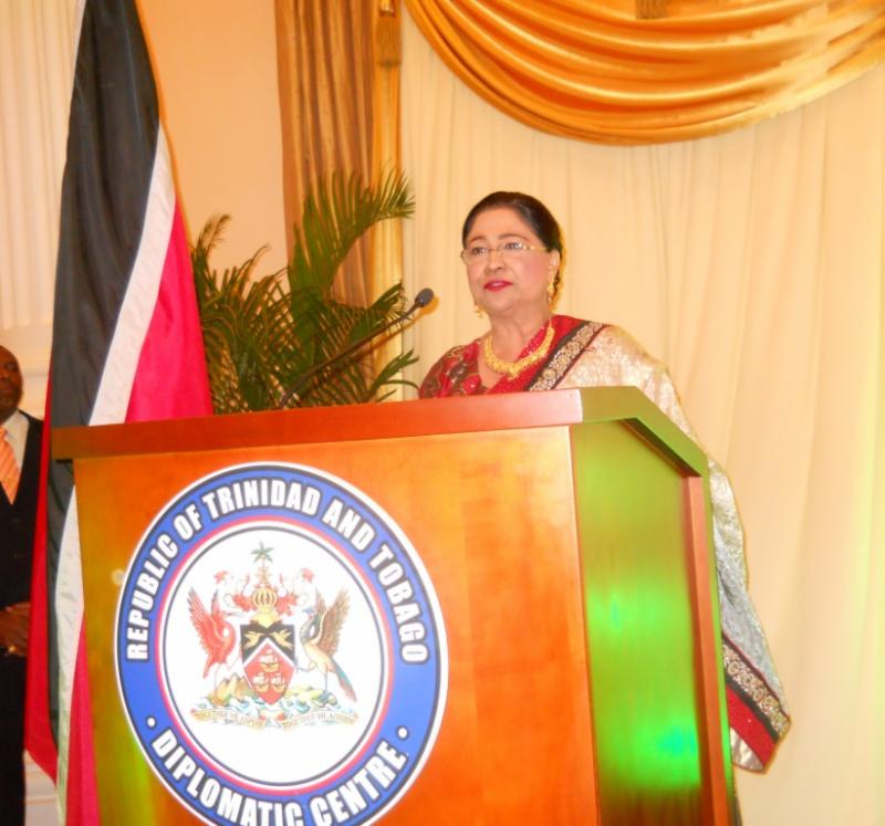 Trinidad and Tobago Prime Minister Kamla Persad Bissessar Speaking