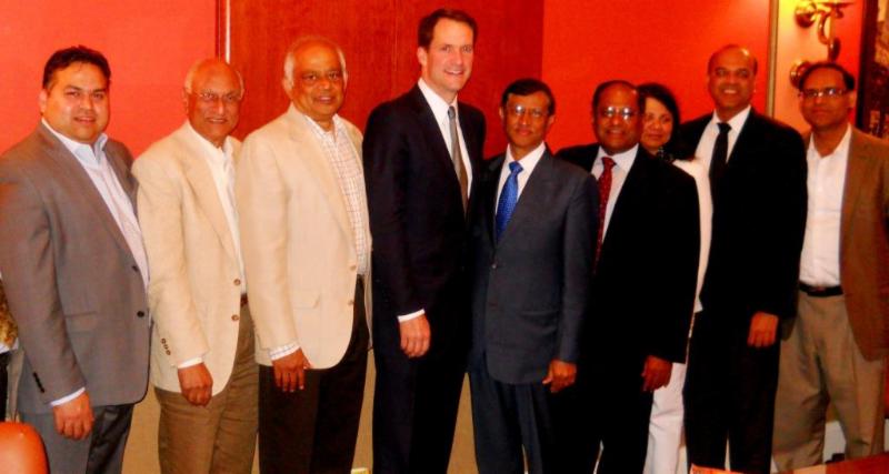 Ambassador Mulay and Congressman Jim Himes with GOPIO-CT Officials