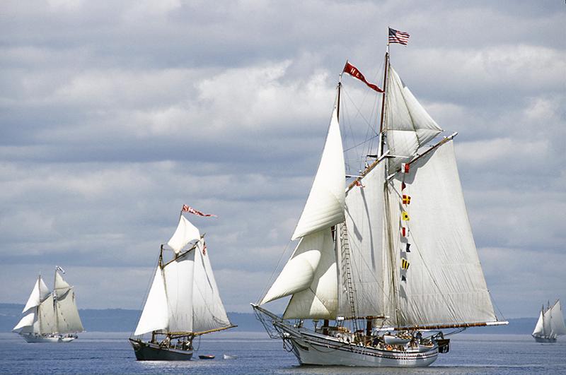Schooner Heritage sailing with the fleet