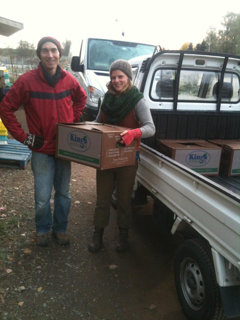 Tim and Justine loading up for food bank