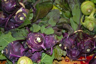 purple and green veggies