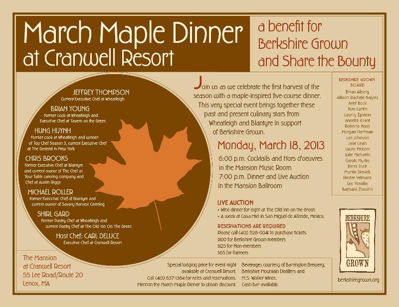 March Maple Dinner 2013