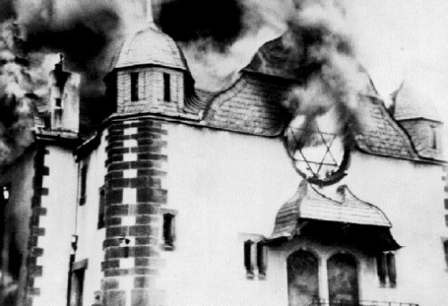synagogue en feu