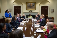 The President meets with disability leaders in the Roosevelt Room