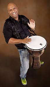 Mike Veny using a drum